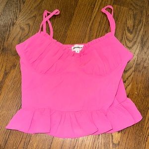 Revolve Cadence Ruffle Cami Top Hot Pink